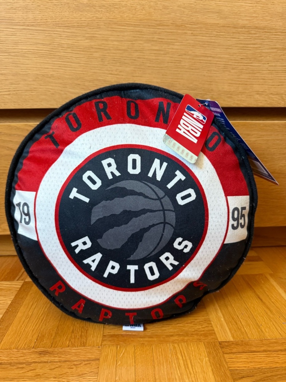 NBA Toronto Raptors Round Plush Pillow - Red Black White